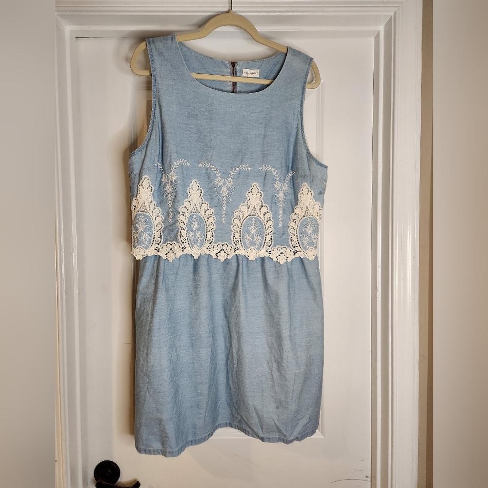 Maison Jules Embroidered Chambeay Dress